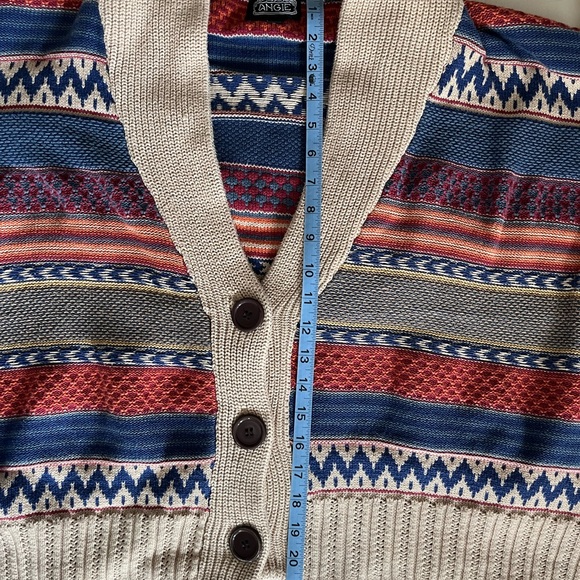 Angie Multi-Stripe Shawl Collar Cardigan Aztec Southwest Boho - Picture 7 of 9